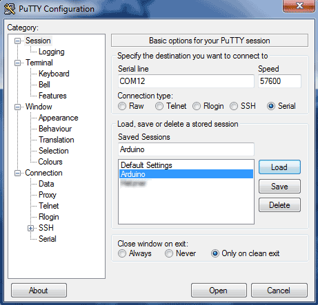  PuTTy    Arduino